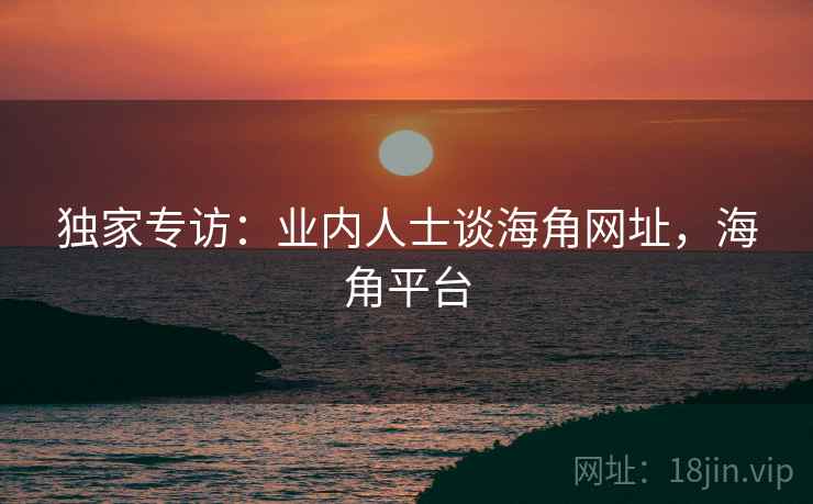 独家专访：业内人士谈海角网址，海角平台