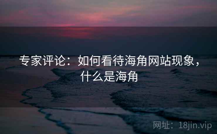 专家评论：如何看待海角网站现象，什么是海角